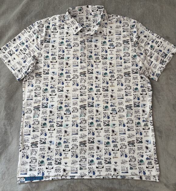 Robert Graham Other - Robert Graham Polo Shirt Men XL Allover Cocktail Golf Music Clubhouse